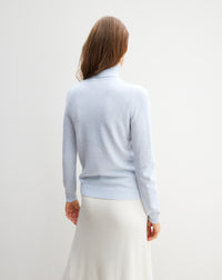 Pull col roulé classique en cachemire - Nuage