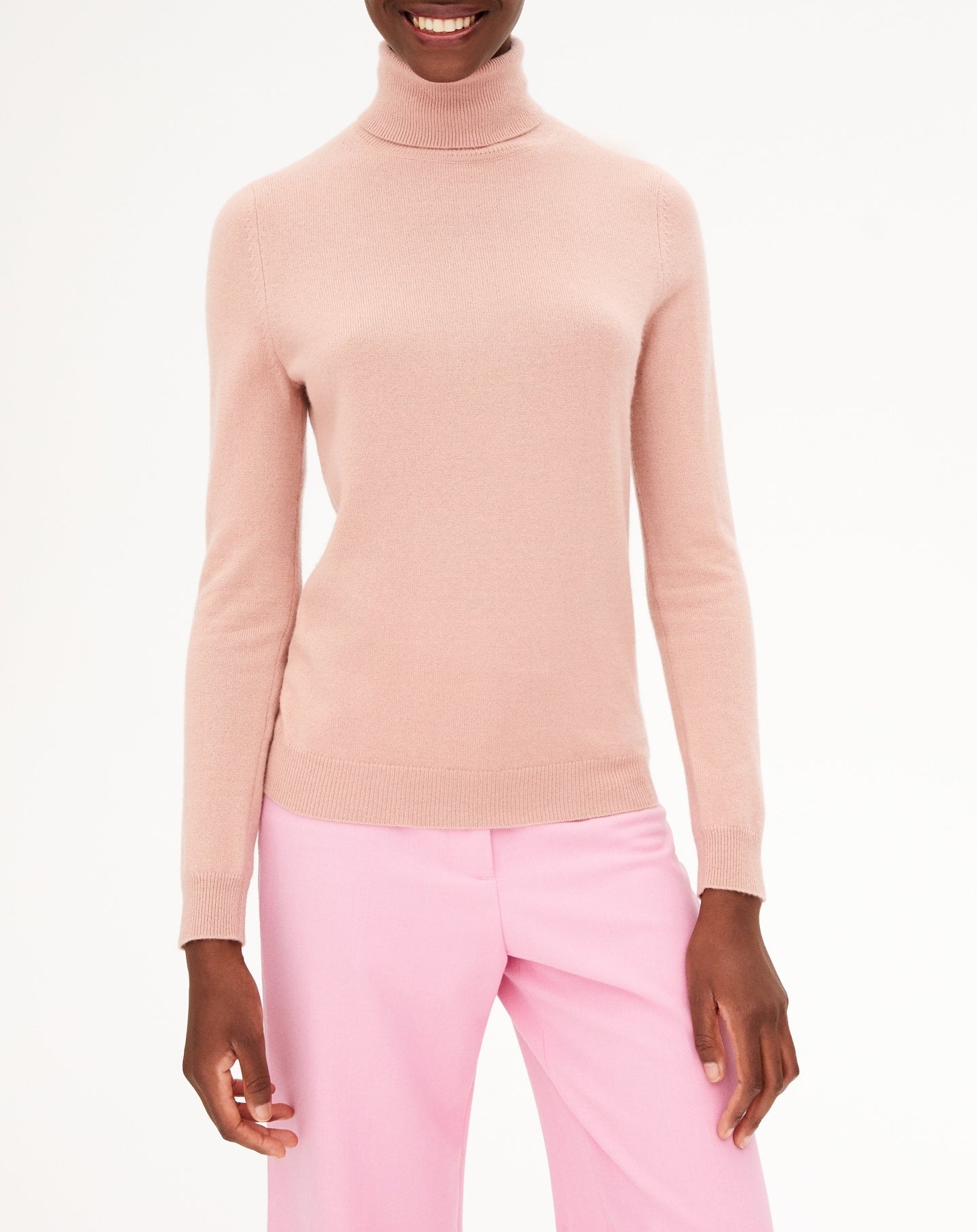 Classic cashmere turtleneck jumper - Blush