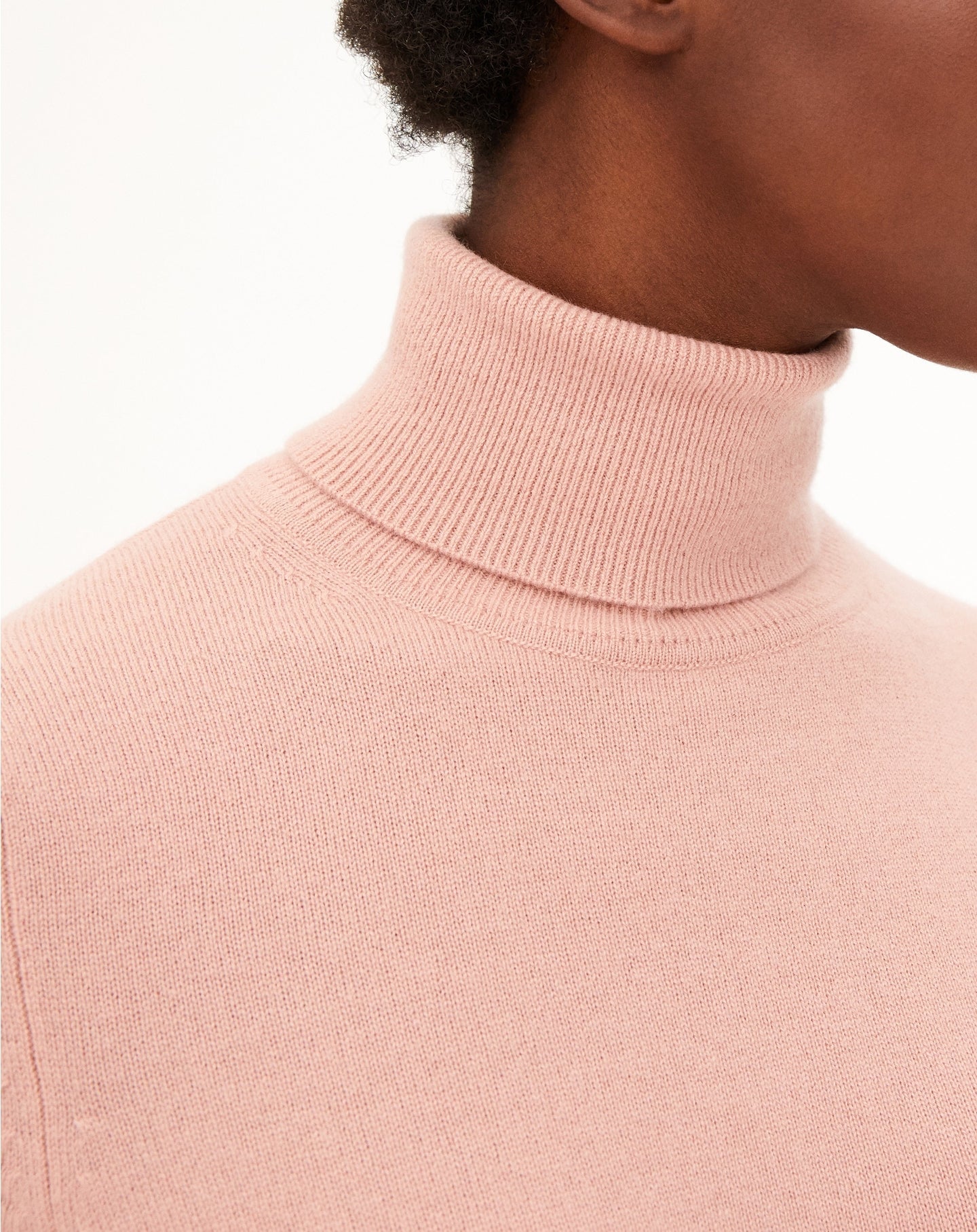 Classic cashmere turtleneck jumper - Blush