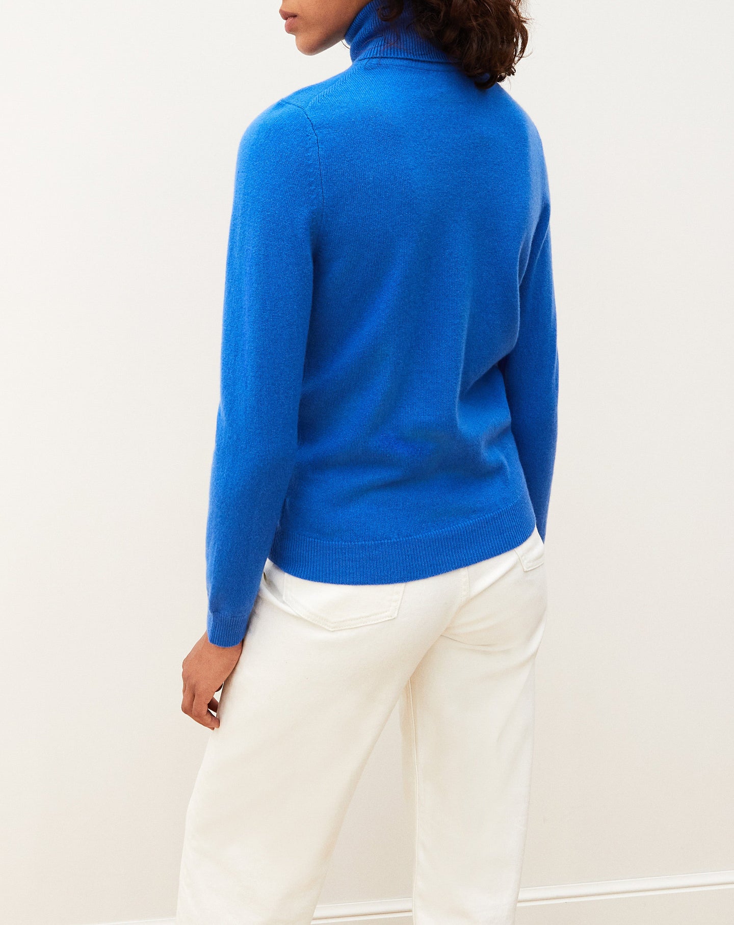 Pull col roulé classique en cachemire - Cobalt