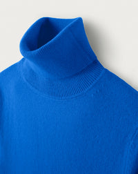 Pull col roulé classique en cachemire - Cobalt