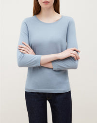 Pull ras de cou ultrafin manches 3/4 en cachemire - Cirrus