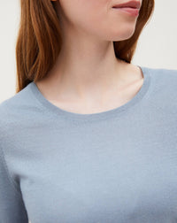 Pull ras de cou ultrafin manches 3/4 en cachemire - Cirrus