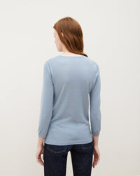 Pull ras de cou ultrafin manches 3/4 en cachemire - Cirrus