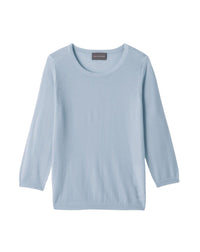 Pull ras de cou ultrafin manches 3/4 en cachemire - Cirrus
