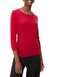 Pull ras de cou ultrafin manches 3/4 en cachemire - Népal