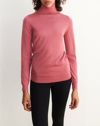 Ultra-fine cashmere turtleneck jumper - Bois de Rose