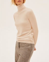 Ultra-fine cashmere turtleneck jumper - Sepia