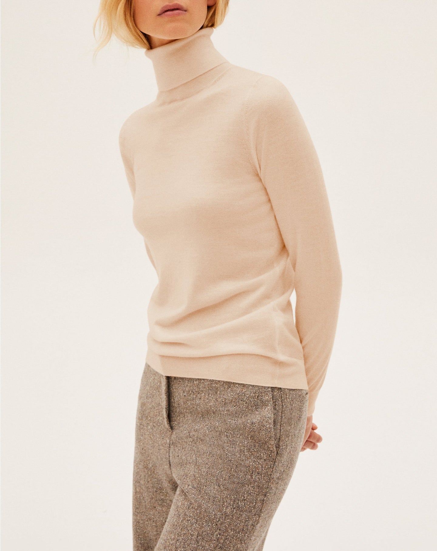Ultra-fine cashmere turtleneck jumper - Sepia