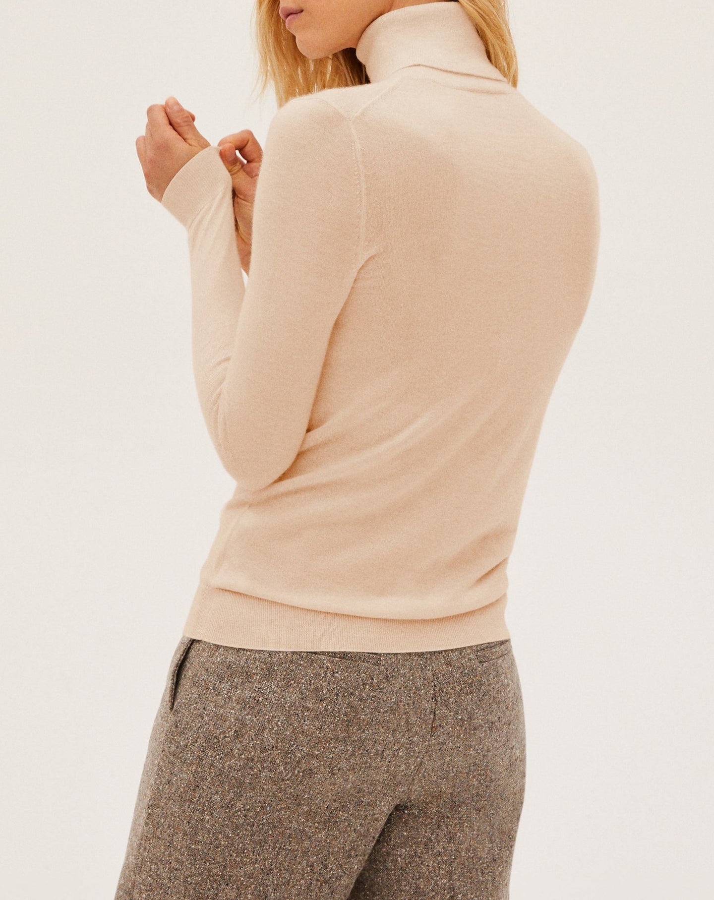 Ultra-fine cashmere turtleneck jumper - Sepia
