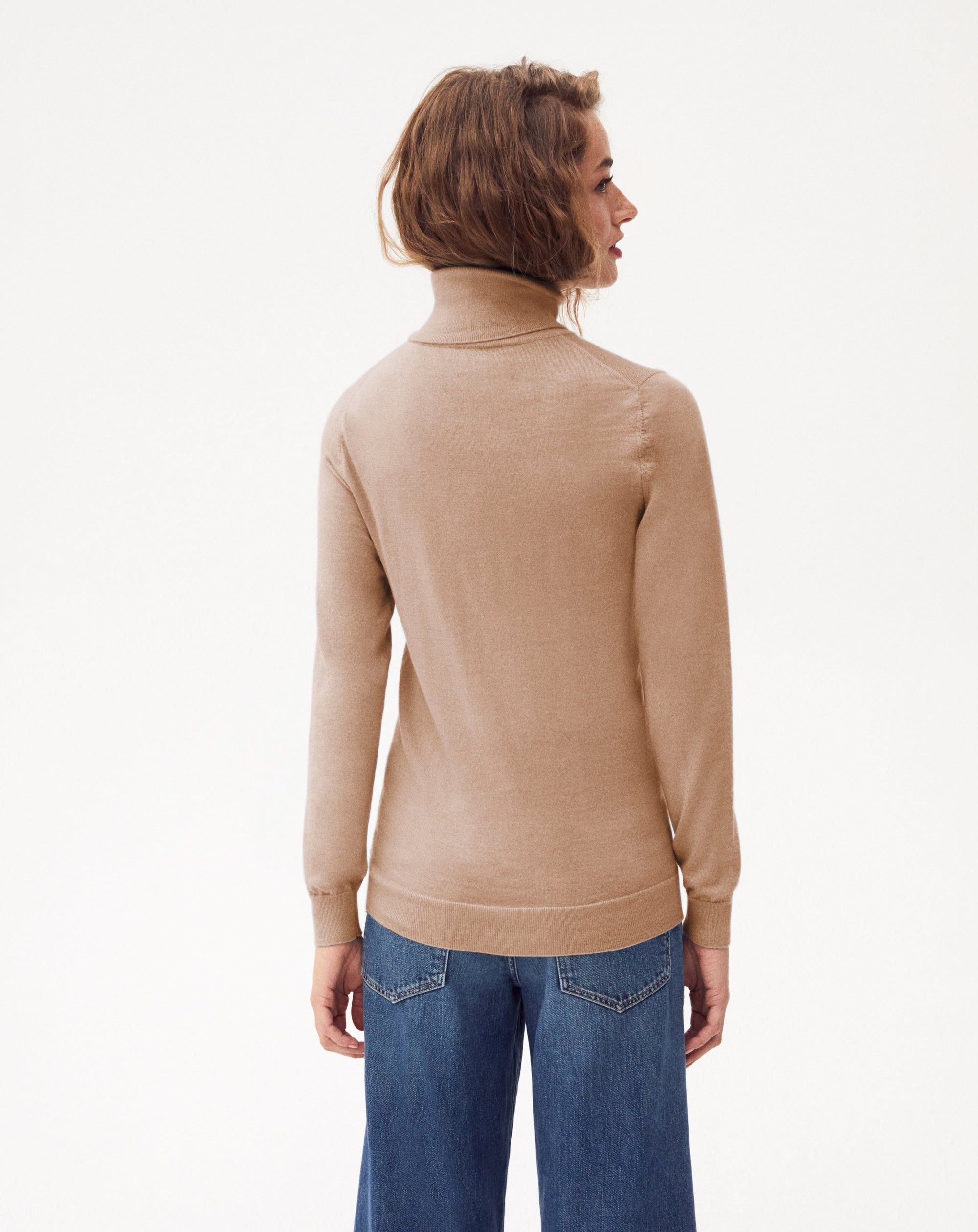 Pull col roulé ultrafin en cachemire - Coriandre