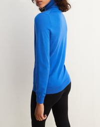 Ultra-fine cashmere turtleneck jumper - Cobalt