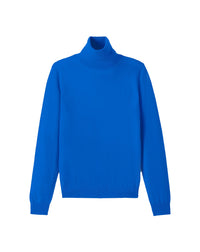 Ultra-fine cashmere turtleneck jumper - Cobalt