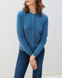 Classic cashmere cardigan - Egyptian Blue