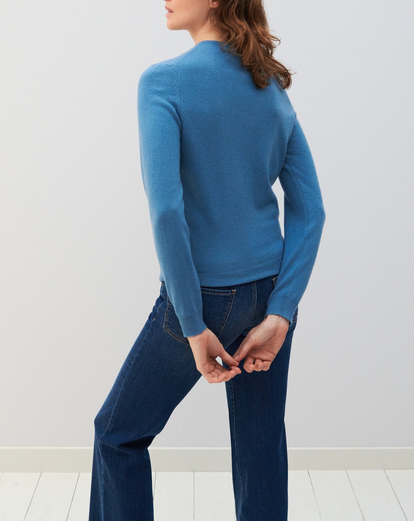 Classic cashmere cardigan - Egyptian Blue