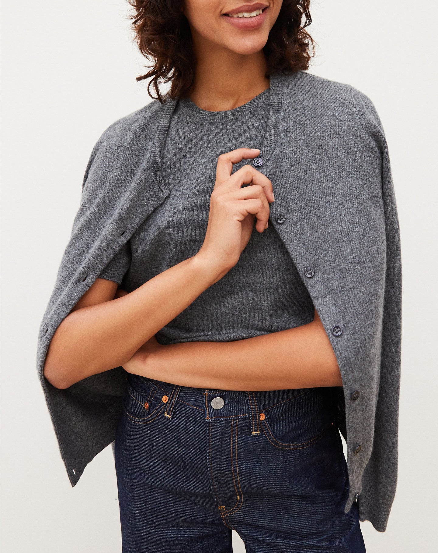 Cardigan classique en cachemire - Graphite
