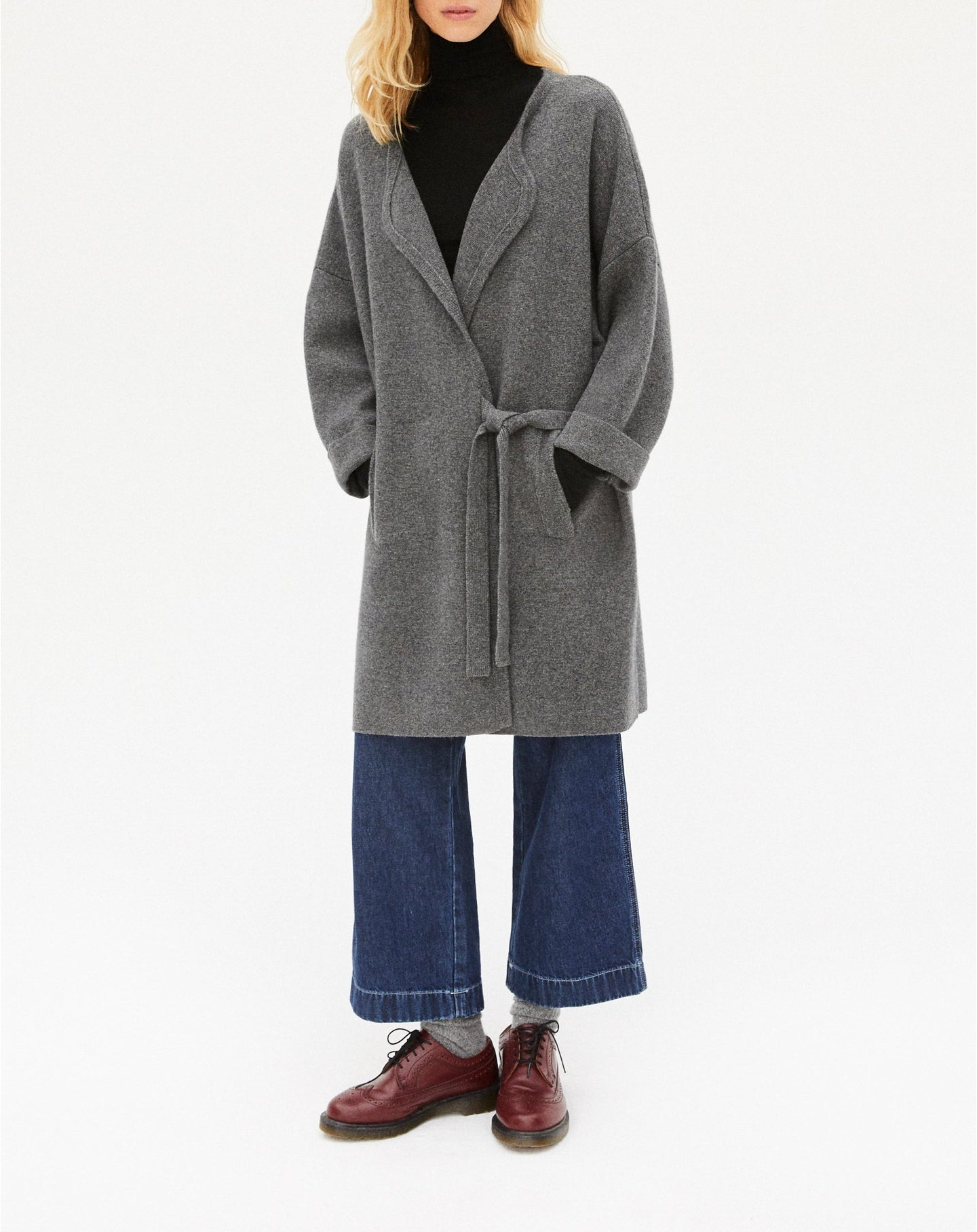 Manteau ample Milano en cachemire - Loup
