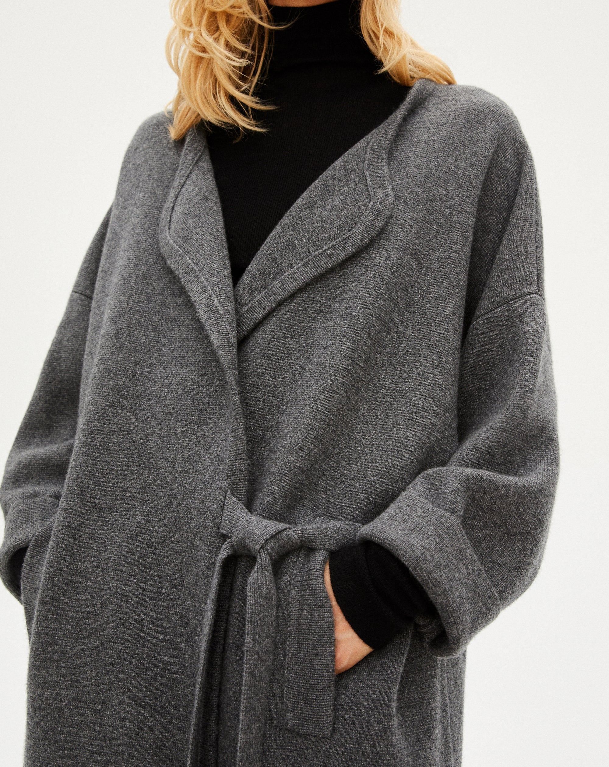Manteau ample Milano en cachemire - Loup