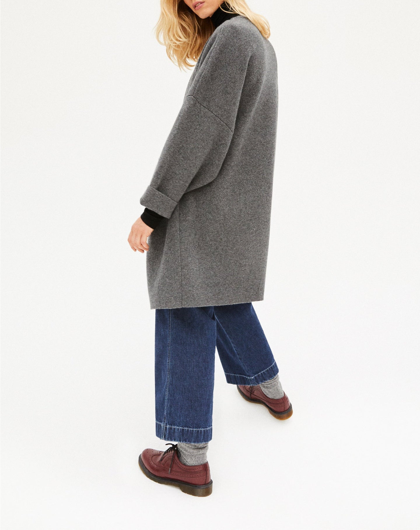 Manteau ample Milano en cachemire - Loup