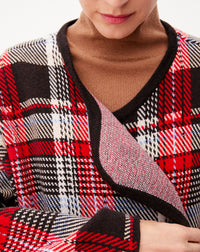 Manteau jacquard tartan en laine et cachemire - Ebène & Rubis