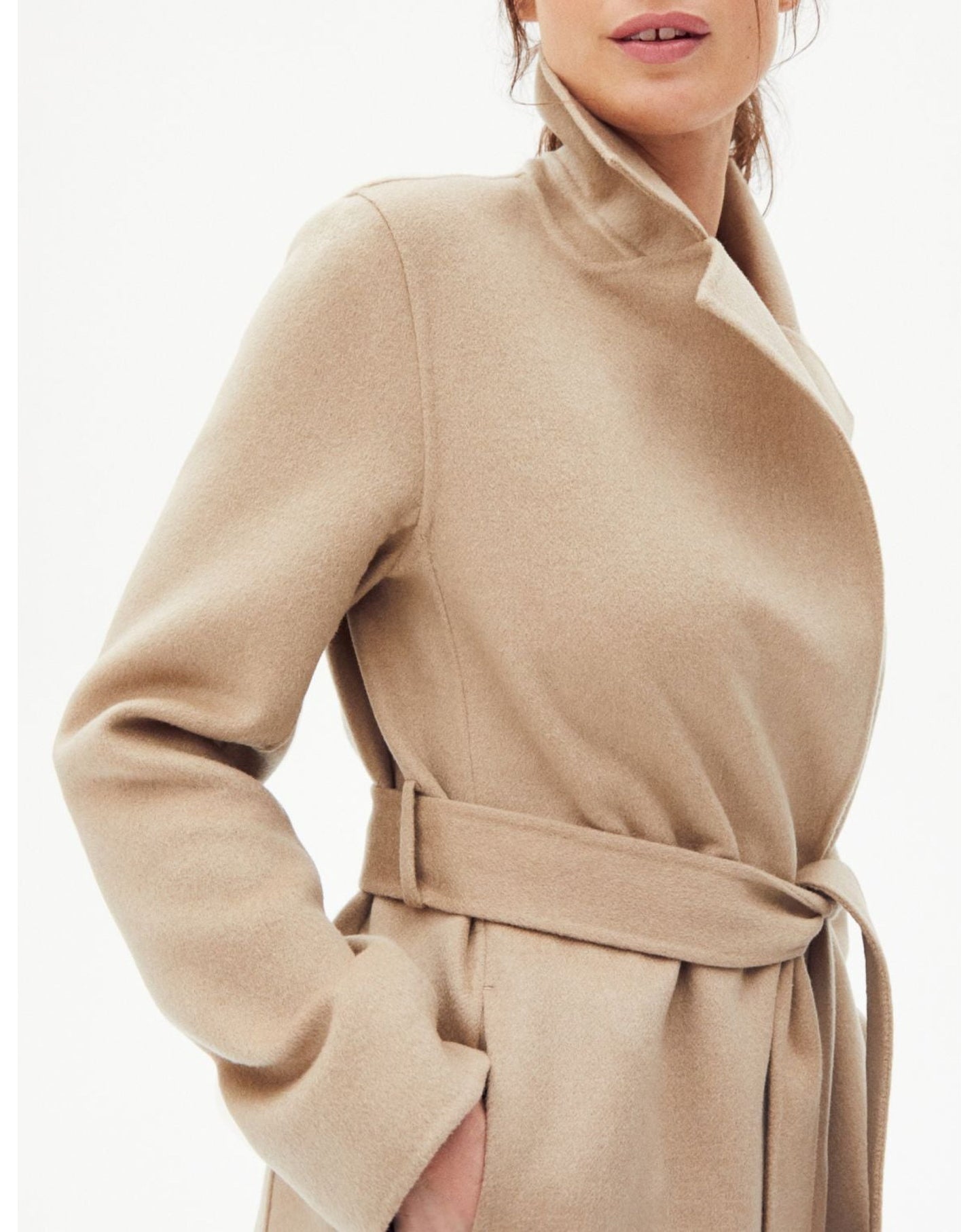 Double-sided coat with tailored cashmere collar - Coriandre