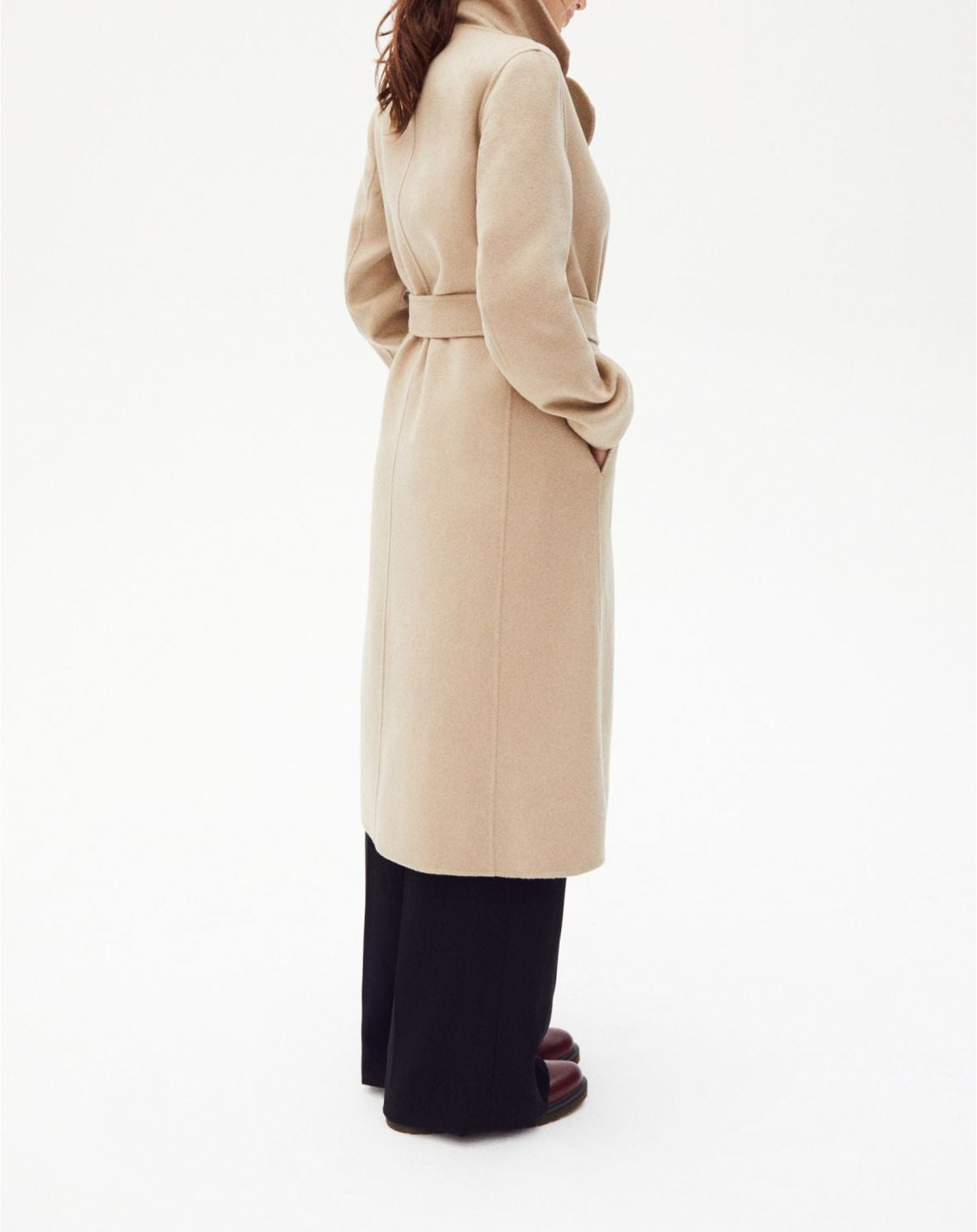 Double-sided coat with tailored cashmere collar - Coriandre