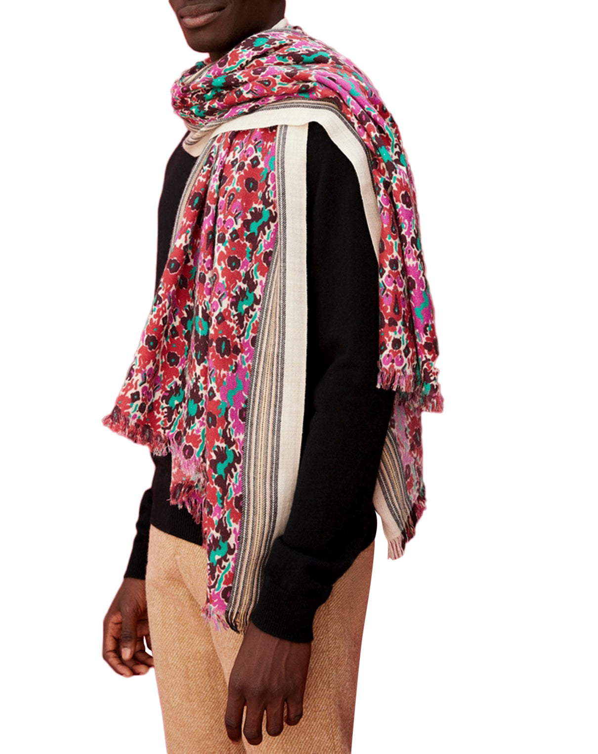 Ispahan cashmere print jacquard stole - Multicolour