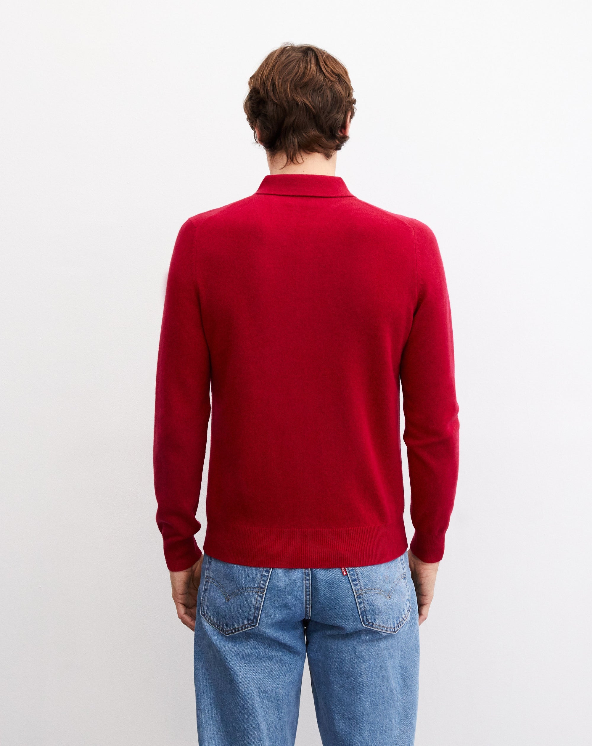 Cashmere button polo shirt - Petrole