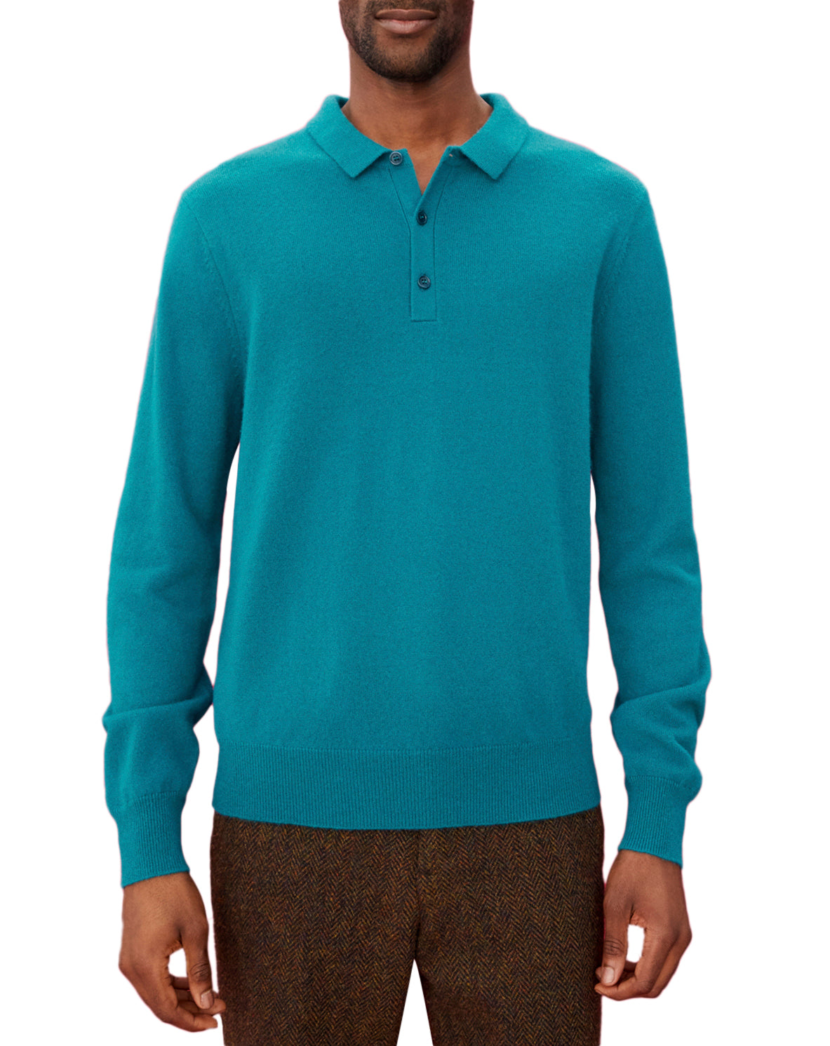 Cashmere button polo shirt - Yucca