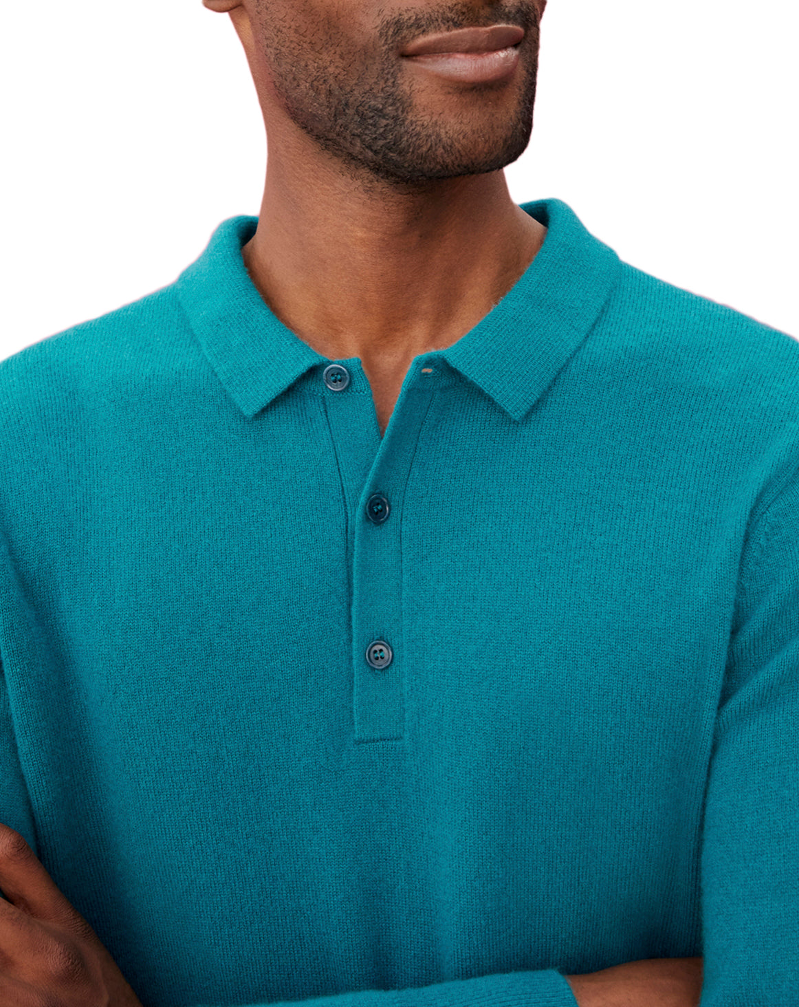 Cashmere button polo shirt - Yucca