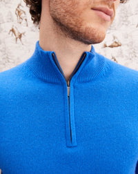 Cashmere trucker jumper - Cobalt