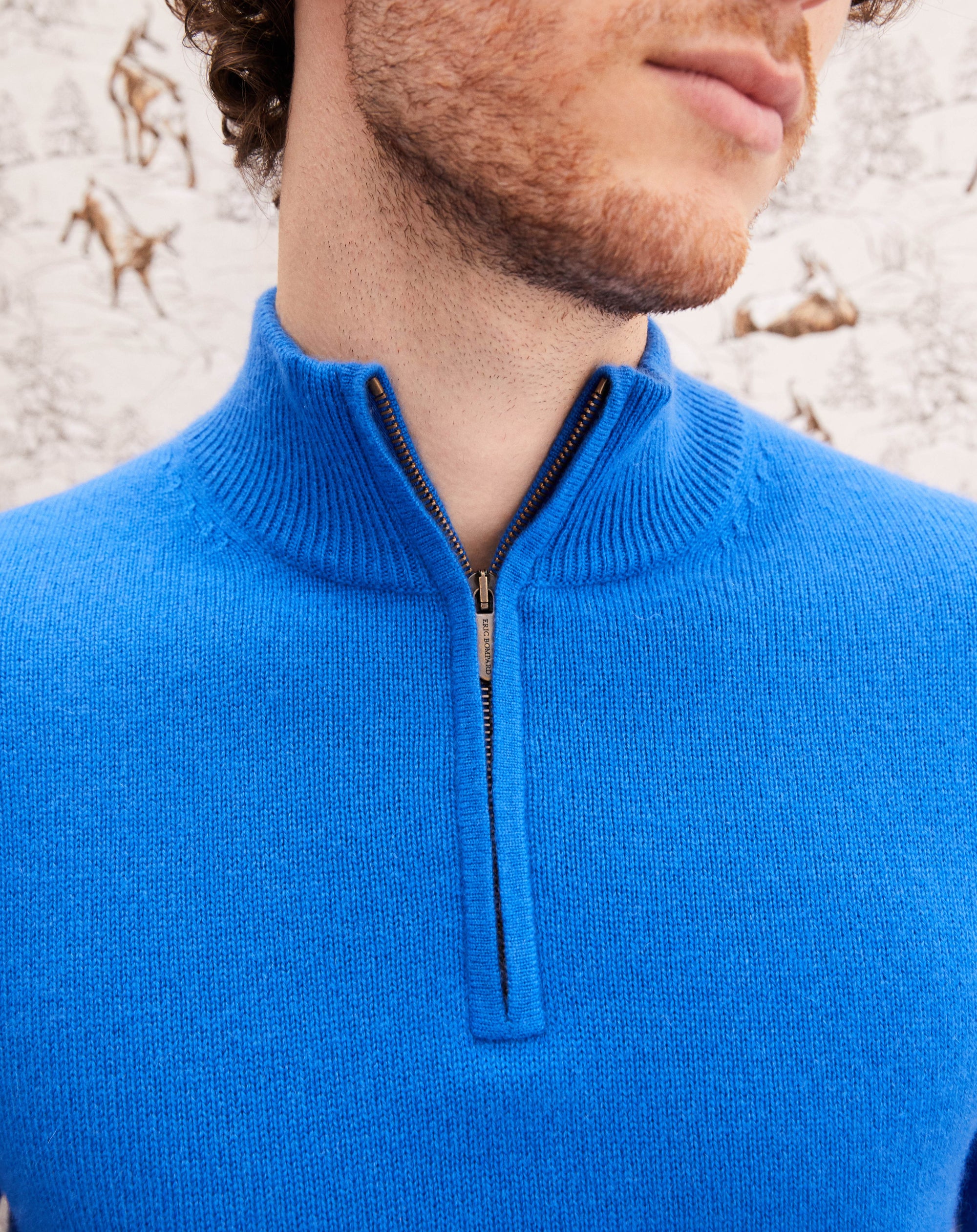 Cashmere trucker jumper - Cobalt