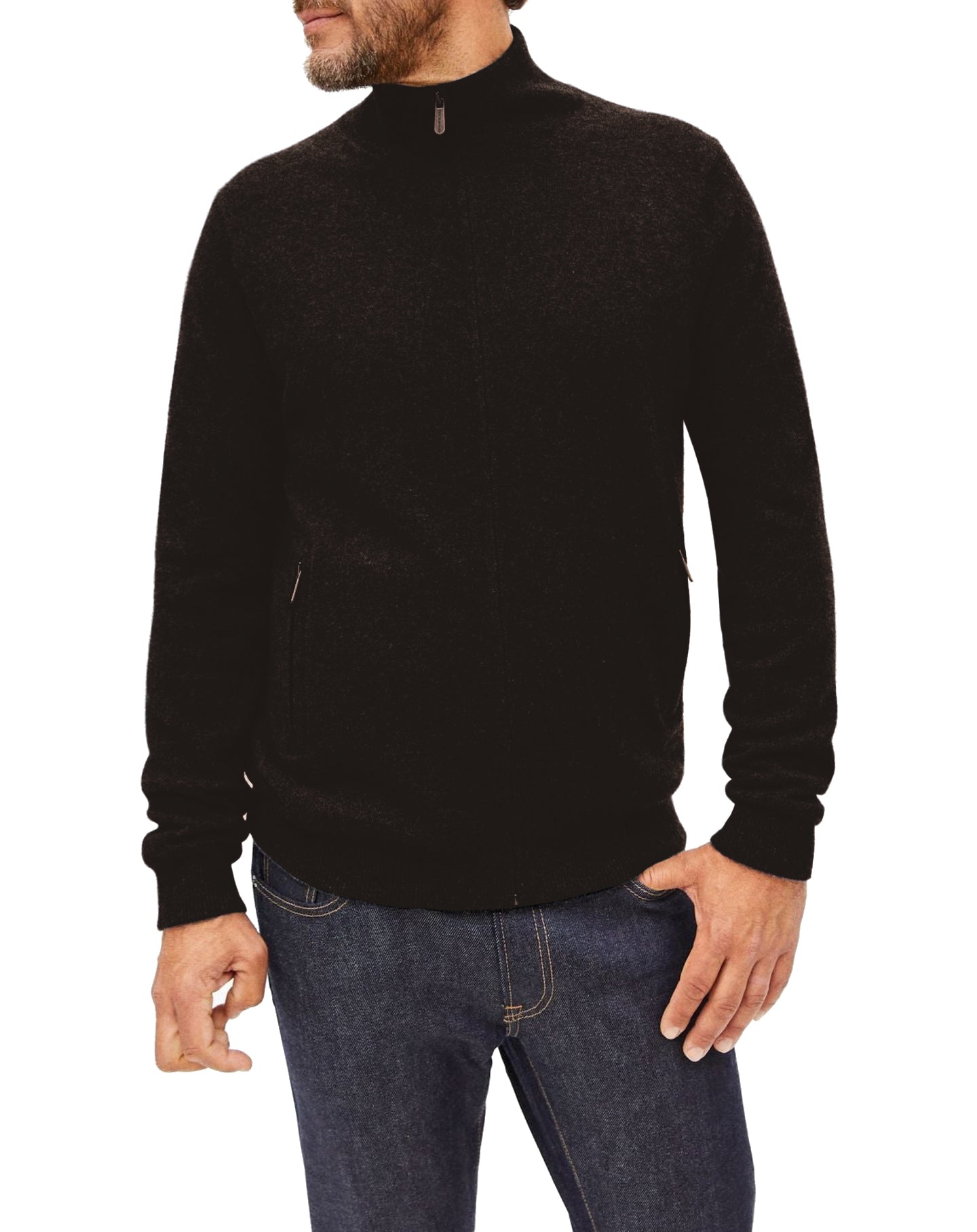 Reversible cashmere jacket - Ebony & Chestnut