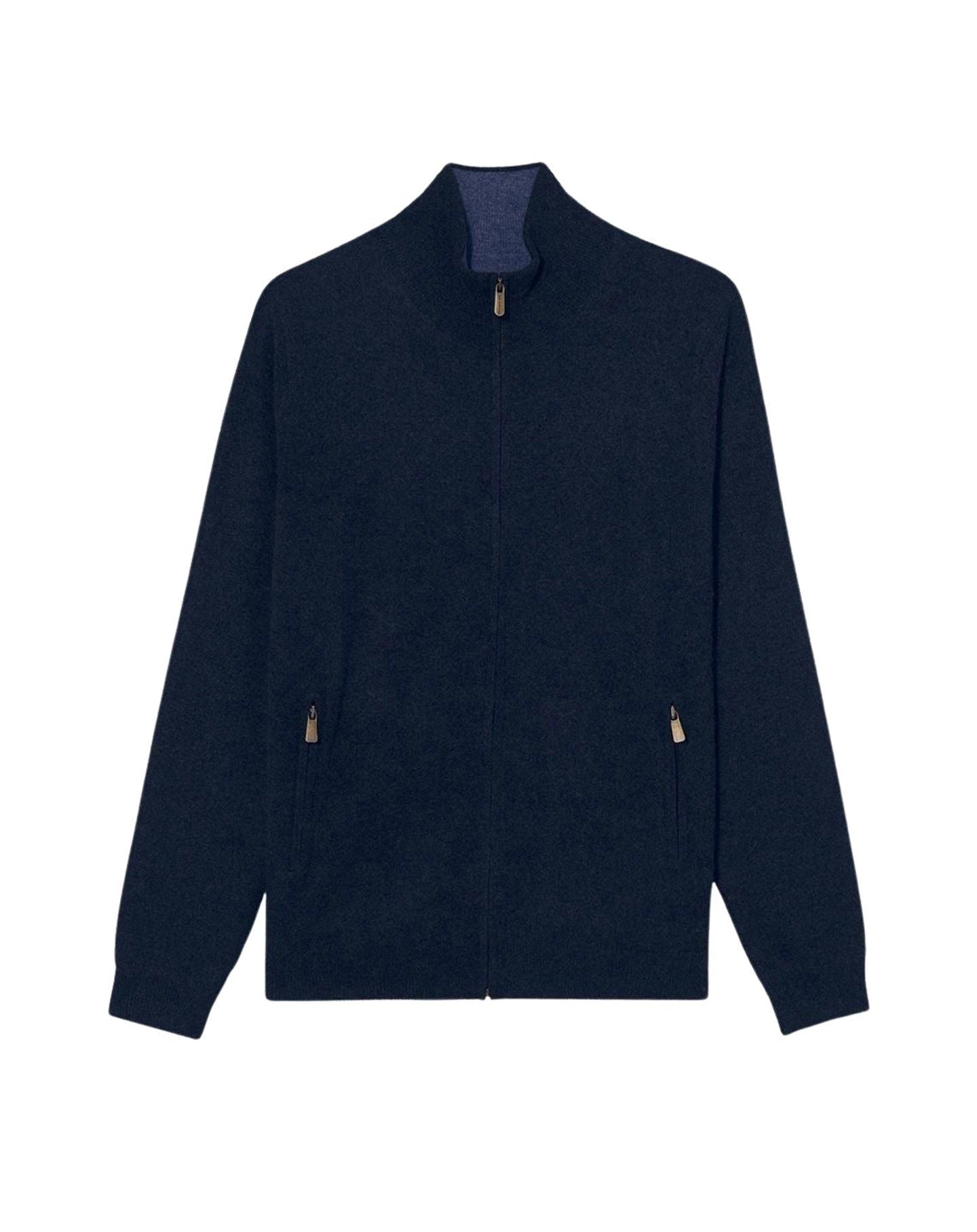 Reversible cashmere jacket - Navy & Indigo