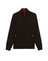 Reversible cashmere jacket - Ebony & Chestnut