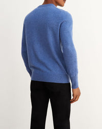 Classic cashmere crew neck jumper - Aegean Blue