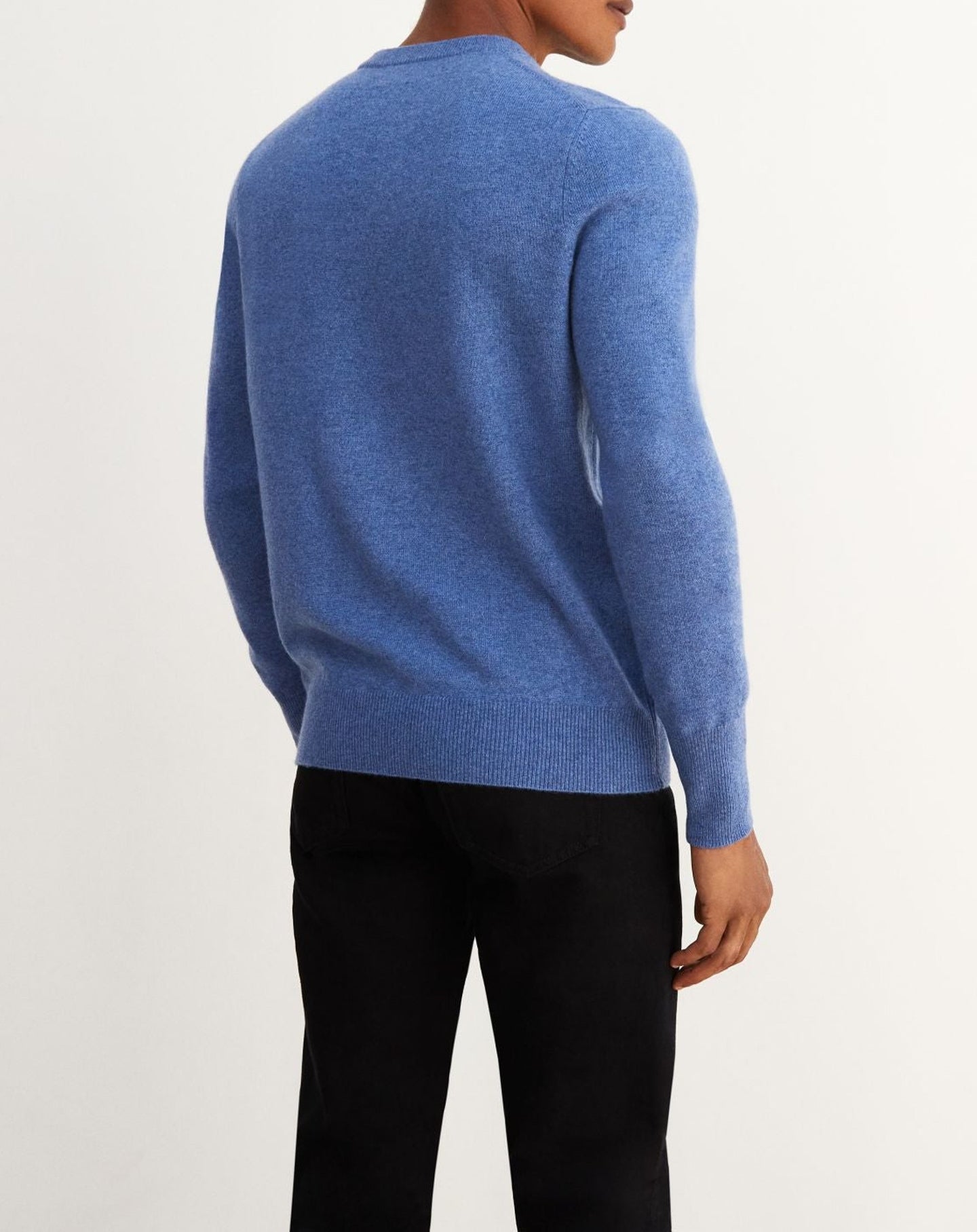 Classic cashmere crew neck jumper - Aegean Blue