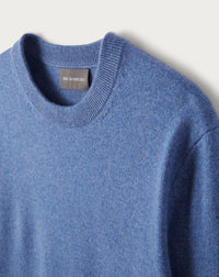 Classic cashmere crew neck jumper - Aegean Blue