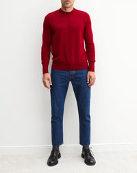 RECO130Pull col rond classique - Rouge
