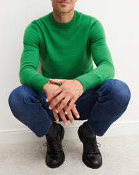 Classic cashmere crew neck jumper - Peridot