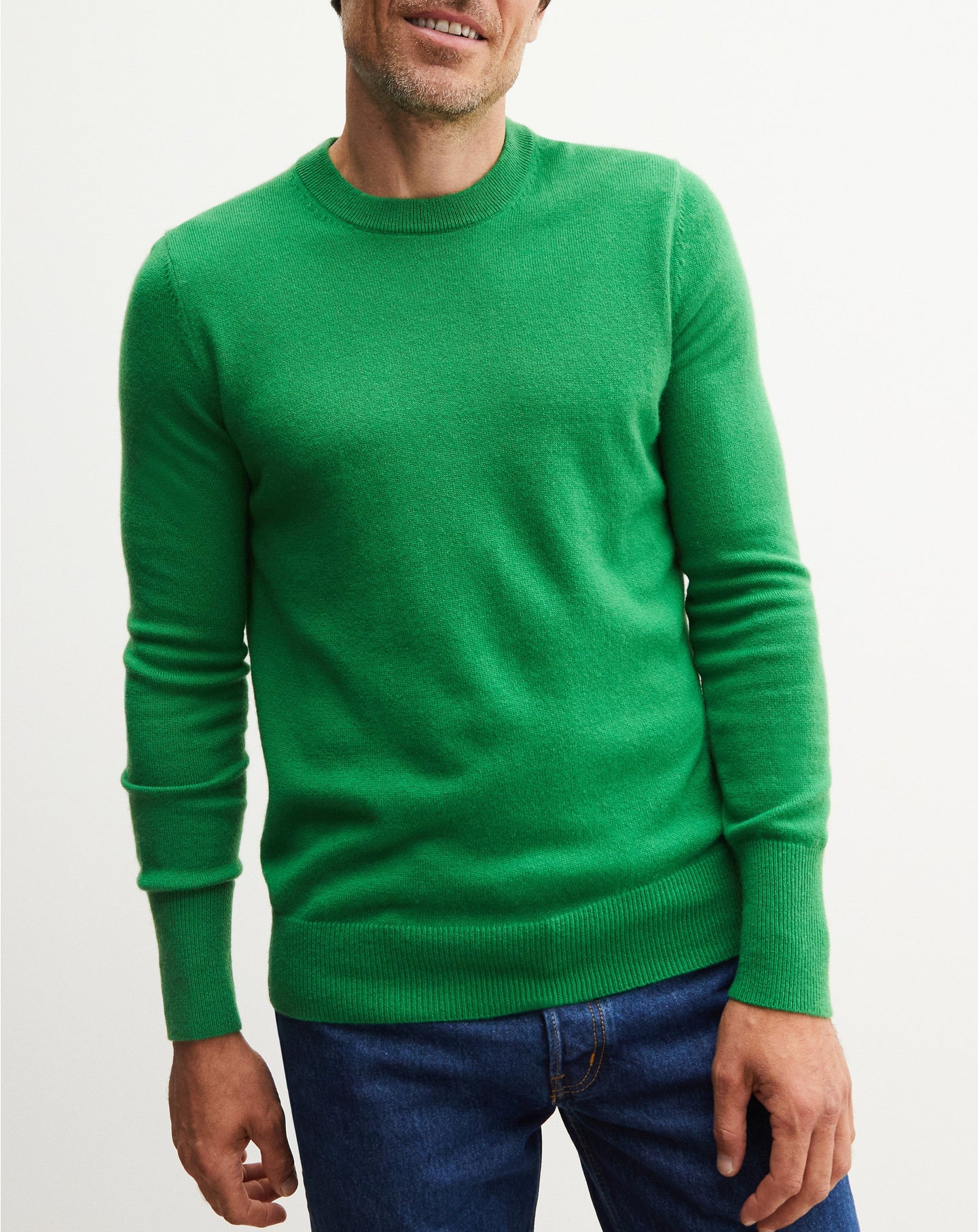 Classic cashmere crew neck jumper - Peridot