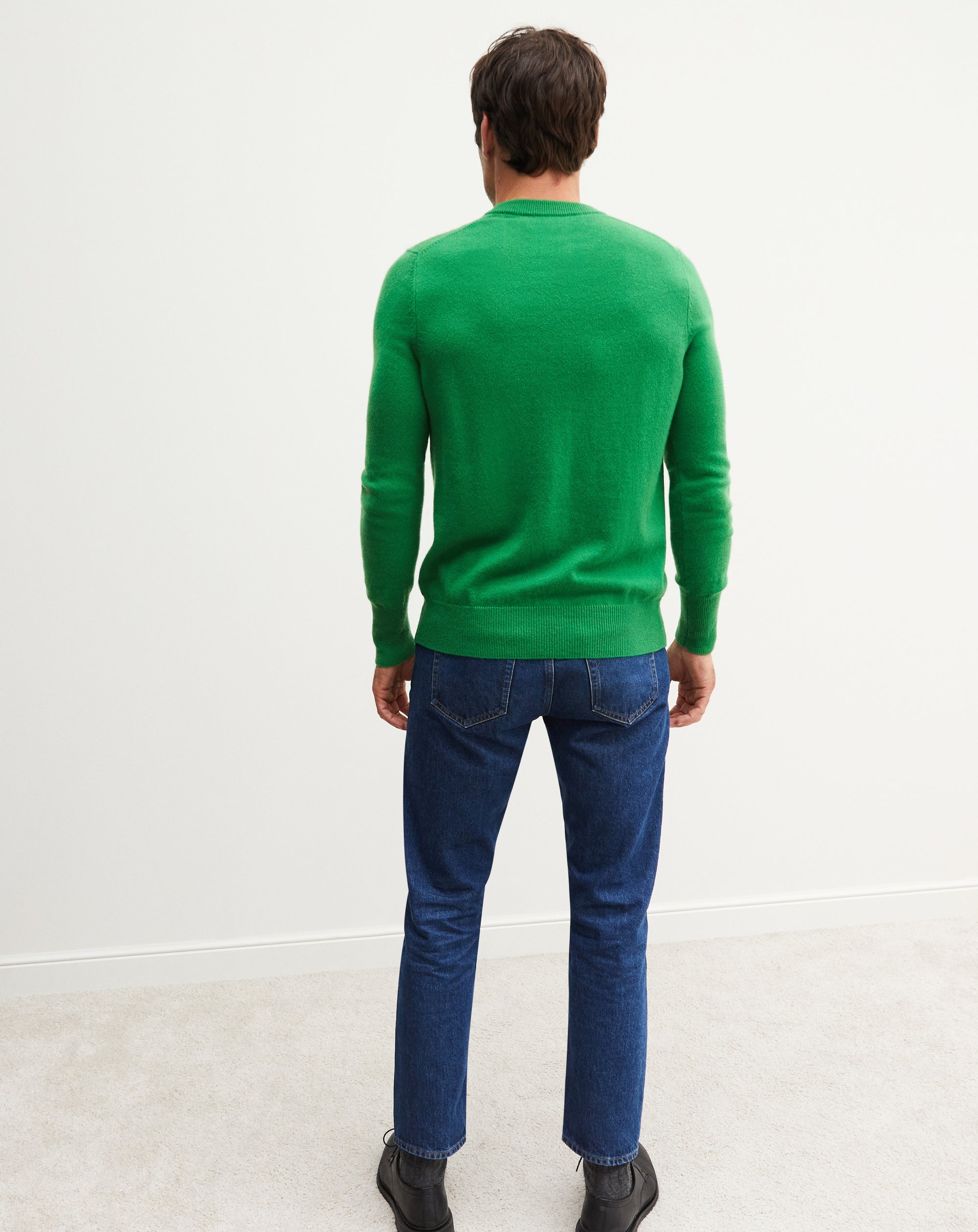 Classic cashmere crew neck jumper - Peridot