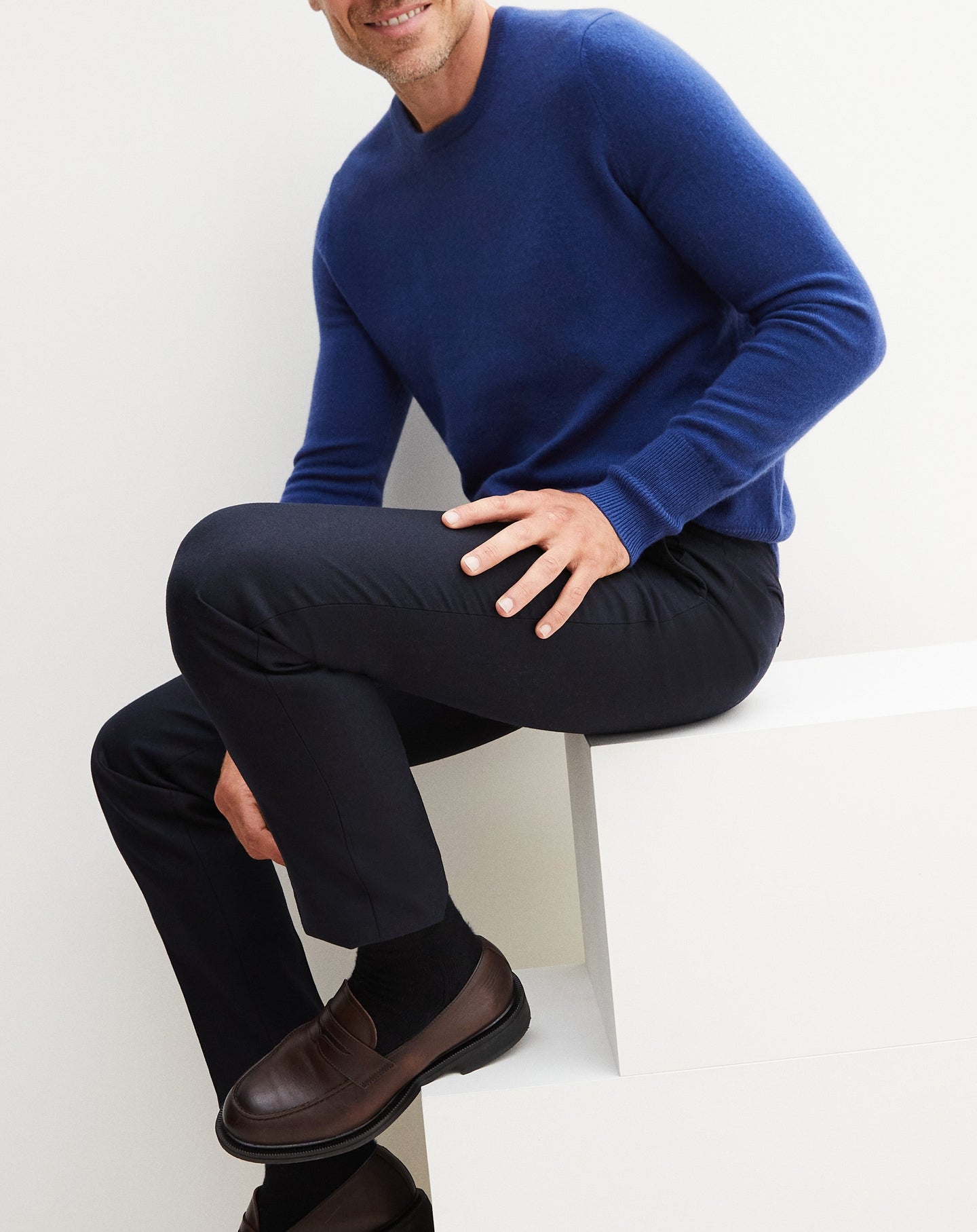 Classic cashmere crew neck jumper - Royal