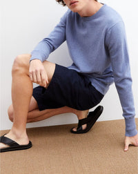 Pull ras de cou classique en cachemire - Denim