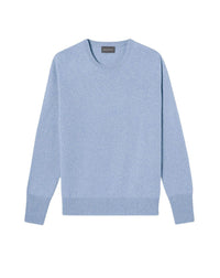 Pull ras de cou classique en cachemire - Denim