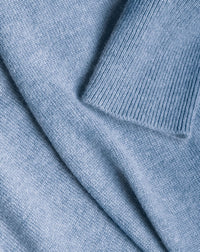 Pull ras de cou classique en cachemire - Denim