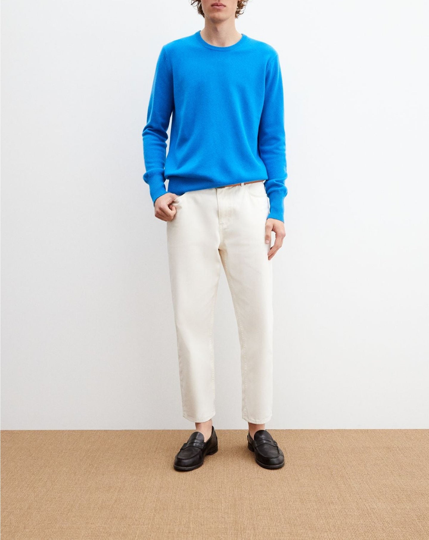 Classic cashmere crew neck jumper - Santorini