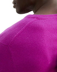 Pull ras de cou classique en cachemire - Fuchsia
