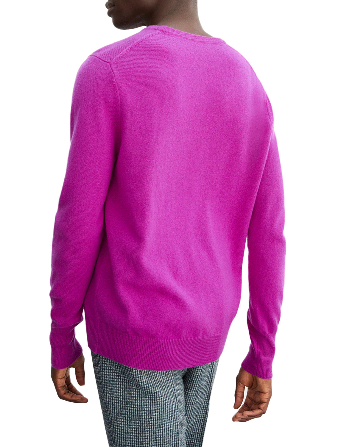 Pull ras de cou classique en cachemire - Fuchsia