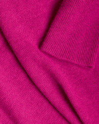 Pull ras de cou classique en cachemire - Fuchsia